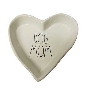Rae Dunn Dog Mom Heart-Shaped Ceramic Trinket Dish By‎ Magenta  9" x 8"